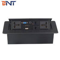 Table de réunion de bureau encastrée avec 2 prises AC, 2 ports USB, prise de courant encastrée pour bureau, alliage d'aluminium, câbles de 30 cm, certifiée CE