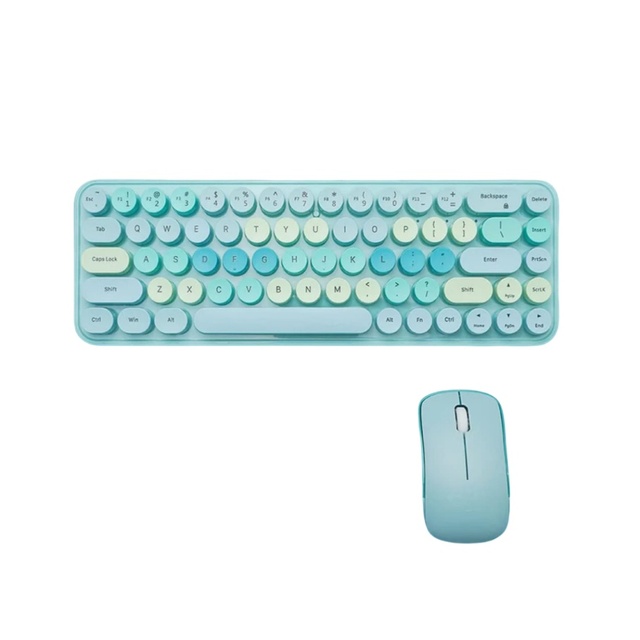MOFII Colorful Wireless USB 1600 DPI Ergonomic Small Size Keyboard & Mouse Combo for Windows 7/8/10 Laptop/Desktop in Stock