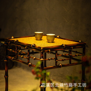 Handmade <b>Bamboo</b> Chinese Retro Tea <b>Table</b> Antique Style Small Tea Stand For Home Zen Tea Brewing Furniture - Product Image 2