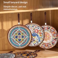Keramik-Topfuntersetzer Hitzebeständige Matte Neues Chinesisches Blumendesign Rutschfeste Tischmatte Vintage Wärmeisolierende Unterlage