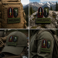 Patch en caoutchouc 3D personnalisé, badge tactique en PVC, auto-agrippant, thermocollant, imperméable, en relief, pour vêtements d'extérieur