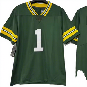 เสื้อฟุตบอลแบบกำหนดเอง<span class=keywords><strong>ส</strong></span>ไตล์กรีนเบย์แพคเกอร์<span class=keywords><strong>ส</strong></span> พร้อมชื่อและหมายเลขส่วนตัว เสื้อสำหรับวันแข่งขัน ระ<span class=keywords><strong>บา</strong></span>ยอากาศได้ดี ขายส่งจำนวนมาก<span class=keywords><strong>ส</strong></span>ำหรับผู้ชาย  UK EU - Product Image 1