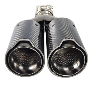 Offre Spéciale : Embouts d'échappement de voiture en fibre de carbone à double paroi, 4 sorties, finition miroir, coupe droite pour la mise à niveau et la modification - Product Image 1