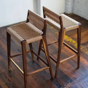 JP Tabouret haut nordique en bois massif de style moderne sans accoudoirs <span class=keywords><strong>Chaise</strong></span> de bar <span class=keywords><strong>Chaise</strong></span> de <span class=keywords><strong>café</strong></span> - Product Image 1