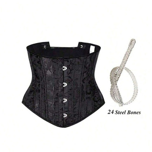 24 Steel Bones Waist Trainer Corset Belt Abdominal Binder Shapewear Short <strong>Underbust</strong> Corset With Thong - Product Image 3