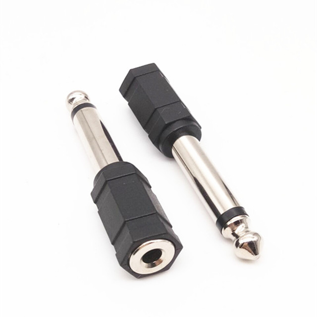 6.35 mm Jack Audio Mono Male Plug to 3.5mm Female Jack 3.5 to 6.35 mm Adapter Male Audio Jack 6.35 mm Plug PIN Connector 6.5mm