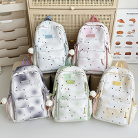 Mochila Escolar Unisex de Moda, Gran Capacidad, Ligera, de Nailon, con Correa de Hombro Curva, para Estudiantes de Secundaria