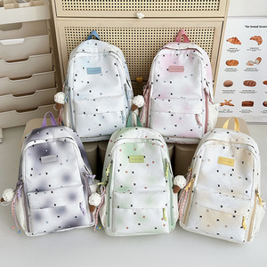 กระเป๋าเป้สะพายหลังนักเรียนแฟชั่นใหม่ unisex ความจุเยอะ น้ำหนักเบา ทำจากไนลอน สายสะพายไหล่โค้ง สำหรับนักเรียนมัธยม - Product Image 5