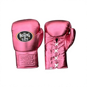 No Boxing No Life, gants de boxe MMA professionnels, style mexicain, à lacets, unisexe, en cuir véritable, antidérapants, évacuant l'humidité, entraînement en plein air - Product Image 1