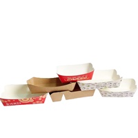 Papier blanc revêtu de qualité alimentaire, logo personnalisé pour cuisson, emballage de donuts/gaufre, rapide avec poignée, 50 pièces