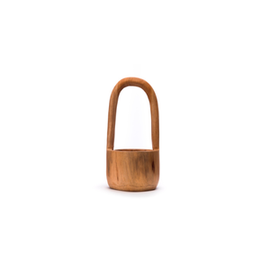 Trug de racine de teck rond unique organique Solution de stockage pratique centrée sur la maison Objets décoratifs - Product Image 3