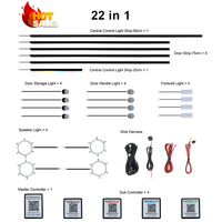 Kit d'éclairage intérieur de voiture RGB dynamique 22-en-1 Dream Color avec contrôle sans fil par application, éclairage d'ambiance LED pour voiture
