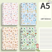 Carnet à spirales de haute qualité en simili cuir format A5 avec un design de dessin animé mignon, pages épaisses, édition cadeau