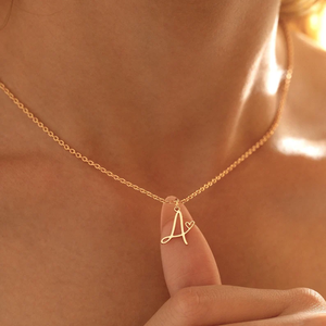 Venta caliente 316 <span class=keywords><strong>L</strong></span> Acero inoxidable inicial corazón Collar personalizado carta collar esposa novia collar - Product Image 4