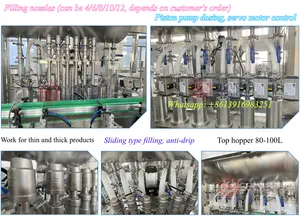 Otomatik Servo Motor pistonlu pompa yoğurt dolum makinesi şişe yoğurt süt dolum ve üretim makinesi hattı