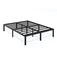Cadre de lit pliant double en acier, design minimaliste moderne, avec support pliant amovible, options multi-tailles, idéal pour dortoir et chambre à coucher