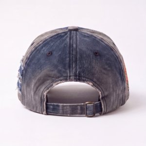 Gorras de mezclilla lavada de 5 paneles con logo personalizado, estampado digital por transferencia de calor, borde sin rematar y parche aplicado, venta al por mayor, fabricante - Product Image 5