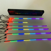 Kit d'éclairage d'ambiance pour voiture, lumière d'ambiance magique couleur RGB, bande LED intérieure 12V, contrôle par application, synchronisation musicale, éclairage automobile universel