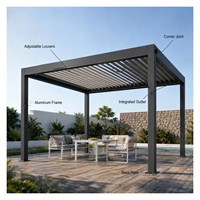 Kits de pergola à toit à lames orientables manuelles, pergolas de jardin modernes, pergola bioclimatique, auvent de pergola, pergola imperméable pour terrasse de villa