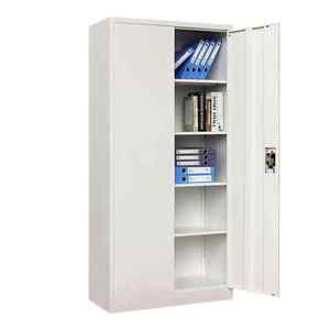 Armoire de rangement en acier moderne avec serrure et étagères réglables pour bureau, école ou garage - Product Image 3
