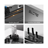 Évier de cuisine en acier inoxydable moderne multifonctionnel de haute qualité en gros, évier de cuisine avec articles en stock