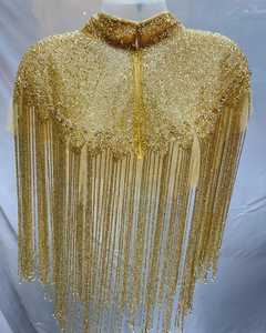 Blusa de Mujer de Excelente Calidad, Diseño Elegante, Bordado a Mano con Cuentas, Tejido de Punto, Método de Tejido, Corta, Primavera - Product Image 4