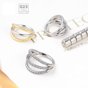 Evorte - Lote de 10 Piezas de Joyería para <span class=keywords><strong>Piercing</strong></span>, Anillos de <span class=keywords><strong>Aro</strong></span> con Cierre a Presión para Nariz, Labio, Tragus, Pezón, Ombligo, Septum, Barra de 1.2mm, G23 - Product Image 3
