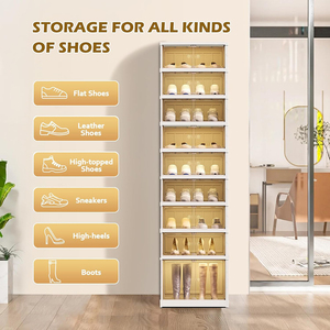 Zapatero de Plástico de 5 Niveles, Organizador de Zapatos que Ahorra <span class=keywords><strong>Espacio</strong></span>, Estante de Almacenamiento Apilable para Dormitorio o Entrada - Product Image 5