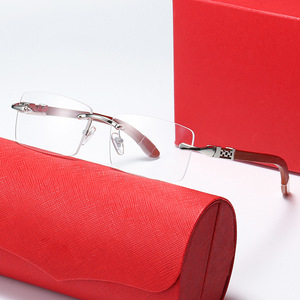 Nouvelle Arrivée 2026 <span class=keywords><strong>KAJA</strong></span> Montures de Lunettes Homme à Branches en Bois Style Euro-Américain Carrées UV400 avec Charnières à Ressort - Product Image 2