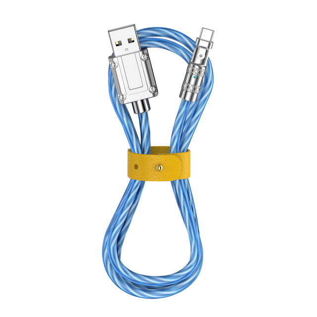 Fast Charging Glow Flowing Light USB Cable 3 in 1 PVC High Speed Phone Charger OEM Standard CN Data Cable