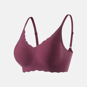 Women's Seamless Comfortable Quick Dry Bra Plus Size Push-Up Underwear Breathable Cup Wire-Free Knitted Weaving Back Closure
