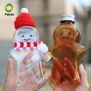 Gingerbread người đàn ông Hình dạng chai nước trái cây nhự<span class=keywords><strong>a</strong></span> 500ml Thiết kế hiện đại chai rỗng với nắp cho nước trái cây bao bì - Product Image 4