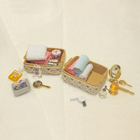 Approvisionnement direct d'accessoires pour maison de poupée, modèle miniature créatif DIY, panier simple pour accessoires de bain miniatures pour jouets G122