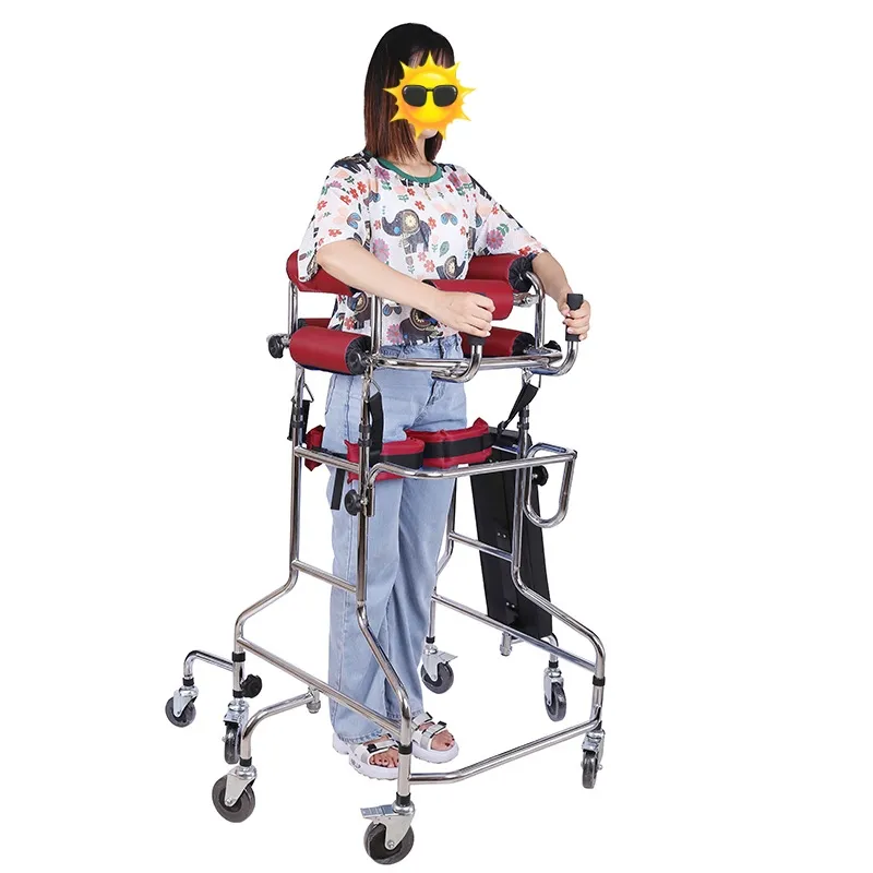 Yetişkin ayakta çerçeve yaşlı engelli yürüteç Celebrah Palsy için katlanabilir Rollator yürüyüşe