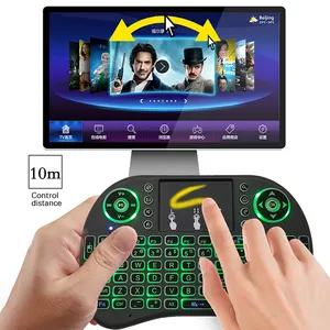 Bàn Phím Mini Không Dây I8 Mini Bàn Phím Mini Có Đèn Nền Nhiều Màu Với Touchpad Điều Khiển Từ Xa Cho Android TV Box