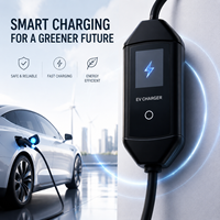 Nouveau chargeur EV portable 7KW 32A Type 2 Niveau 2, courant réglable, IP65, écran LCD 2,8 pouces, prise CEE, chargeur rapide pour voiture mobile