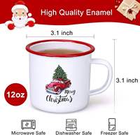 Tasses à café en émail Campfire, blanches, pour expresso, sublimation, 3 oz, avec bord noir ou bleu