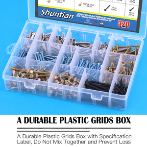 320-teiliges Sortiment an selbstbohrenden Schrauben und selbstschneidenden Schrauben, 16 verschiedene Typen - Product Image 5