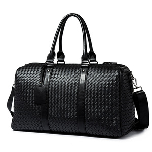 Men Fashion Large Leather <b>Trolley</b> Waterproof Sports Gym Waxed Customized Logo Duffel Bags Luxury Weekender Bag - Product Image 1