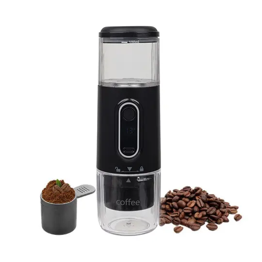 छोटी पोर्टेबल कॉफी मशीन, कॉफी कैप्सूल और कॉफी पाउडर के साथ संगत