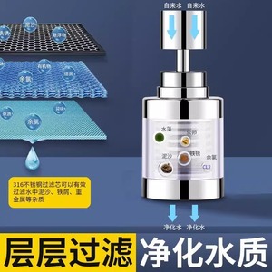 Filtre d'extension pour robinet de cuisine en acier inoxydable, cartouche 22 mm, buse rotative anti-éclaboussures, purificateur d'eau - Product Image 3