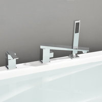 Robinet de baignoire contemporain à montage sur pont, avec douchette et cartouche céramique, vente en gros directe usine pour villas