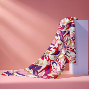 Tissu en coton biologique personnalisé, imprimé numérique, motifs abstraits colorés et lignes géométriques pour sacs et chemises pour femmes - Product Image 1