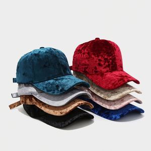 European American Velvet Baseball Cap <b>Men</b> Women Winter Fashion Casual Curved Eaves <b>Sun</b> <b>Hat</b> - Product Image 1