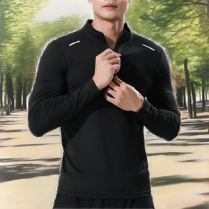 Camiseta Deportiva de Manga Larga para Hombre, Ligera, de Secado Rápido, Cuello Redondo, Corte Regular, para Entrenamiento, Otoño, Transpirable, Digital - Product Image 2