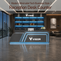 Bureau de réception de style industriel personnalisé, pour salle de billard, hôtel, cybercafé, entreprise de technologie, restaurant, salle de sport
