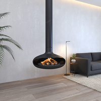 Cheminée suspendue moderne sur mesure pour intérieur, maison, villa, hôtels, chauffage au feu réel, bois de chauffage suspendu