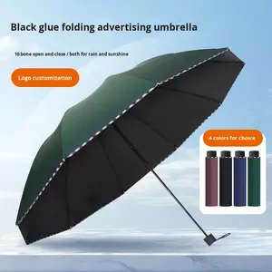 Зонт от солнца и дождя, 10 спиц, черный, усиленный, утолщенный, для двоих, ручное открывание, оптовая продажа для предприятий - Product Image 5
