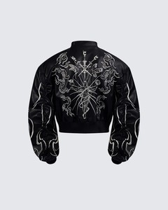 LEDUO <strong>Gothic</strong> - Style Short Leather <strong>Jacket</strong> with Stand - up Collar Dark Leather <strong>Jacket</strong> - Product Image 2