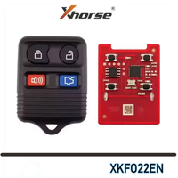 XHORSE XKFO22EN Wired Remote Key for Models 4 Buttons Split Square Car Remote Key VVDI KEY TOOL Black/Red Plastic